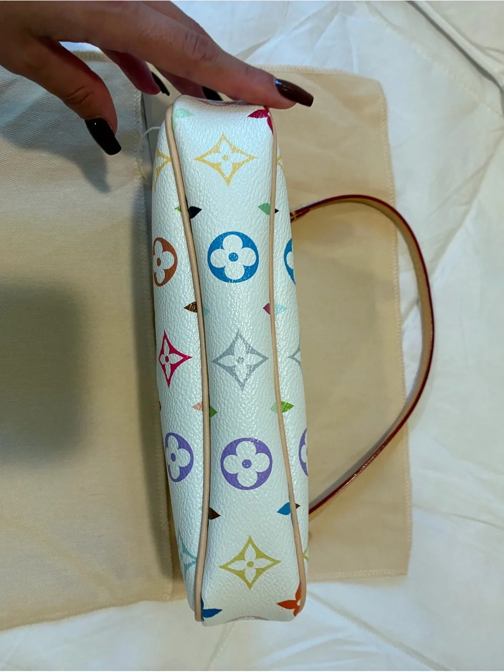 Louis Vuitton White Multicolor Monogram Canvas Shoulder Pochette